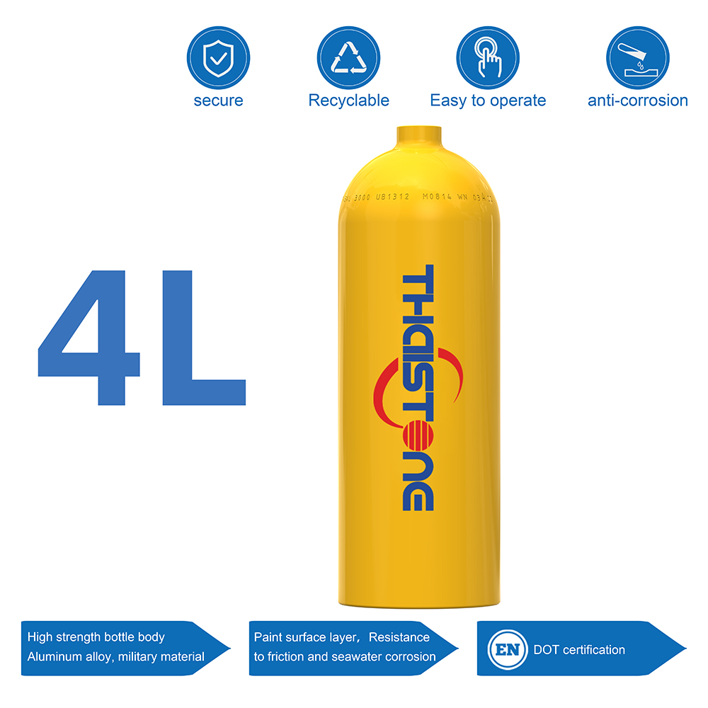 Aquatic Diving - 1PC TPED 스쿠버 탱크(레귤레이터 없음), 4L